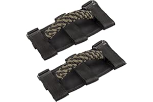 Savadicar 2 x Überrollbügel-Haltegriffe, runder Griff kompatibel mit 1955-2023 Jeep Wrangler CJ YJ TJ JK JKU JL JLU & Gladiator JT, Innenzubehör, ArmyGreen, 2 Stück