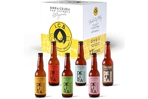ITALIAN CRAFT BREWERY Delíra – 12 Birre Artigianali Italiana Cruda Non Filtrata | Set Degustazione Da 33 cl, Idea Regalo Particolare. Selezione: Bionda, Rossa, IPA, Weiss, APA