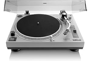Lenco L-3810 Giradischi con azionamento diretto – Giradischi DJ – 33/45 giri/min – Pitch Control – Sistema di pickup magnetico – Illuminazione ago – Pitch Control – Grigio opaco
