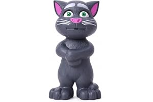 Toyshine Mimicing Repeat What You Say Talking Cat with Stories and Songs, Touch Functions and Music, Funny Toy for Kids Birthday Girls Boys Kids Toddler 2 3 4 5 Year Old - Grey