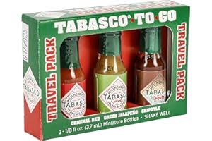 Tabasco To Go – 3 Bottles de 3,7 ml – Contenedores: salsa roja original, salsa verde jalapeño y salsa chipotle - La mejor opcion para los amantes del Tabasco y los viajes