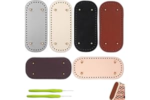 Lumeclat Kit di 6 basi per borse in pelle PU per uncinetto, con due uncinetti, 22x10 cm, versatile per borse a tracolla e maglia, robusto ed elegante, ideale per progetti fai-da-te (Colori Misti)