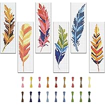 thumbnail image 2 of FREEBLOSS 6 Set Ocean Theme Cross Stitch Bookmark Kits - Beginner Friendly DIY Embroidery Kits 2 of 14