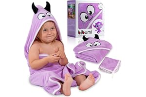 BIBUMI Toalla Bebe con Capucha - Capa de Baño Bebe - Albornoz Bebes Talla 0 a 4 años - Regalos para Recien Nacidos Originales - Unisex de Niño y Niña - Toallas Niños Piscina y Playa - Toalla Niño Baño