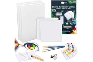 Artina Set de Pintura con 24 Piezas Corsica – 8 Pinturas Acrílicas à 12 ml, Bastidores con Diferentes Dimensiones, Pinceles y más – Con Estuche de Madera de Pino – Para Principiantes y Aficionados
