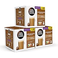 NESCAFÉ Dolce Gusto Café con Leche - Cápsulas de Café, 90 Cápsulas (3 x 30) - Intensidad 7 - Originales para cafeteras Dolce 