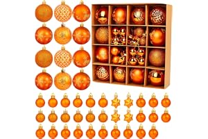 44 st guld koppar julgransdekorationer julgranskulor set, julgranskulor dekor hängen hängande bollar prydnader julgransdekora