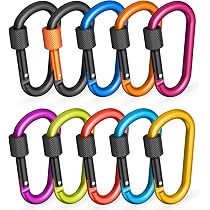Lot De 10 Mousquetons à Vis RAVN HAMAN – Charge Max 30 Kg, Polyvalents Pour Intérieur Et Extérieur (hamac, Sac De Frappe, Porte-clés…)
