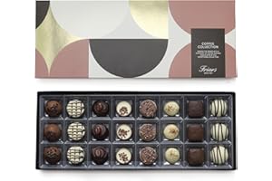 Friars Coffee Chocolate Selection Box - 24 Chocs | Tiramisu, Cappuccino, Caramel, Liqueur, White, Milk & Dark Chocs | Premium Chocolates For Special Occasions & Gifts | Suitable for Vegetarians