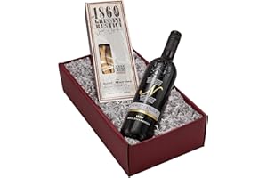 ‎THE WINE GUYS The Wine Guys Geschenk-Set „Rustico“ mit Wein und Salzgebäck in einem tollen Geschenkkarton | Geschenkset mit edlem Rotwein aus Sizilien (1 x 0.75 l) und feine Grissini aus Italien