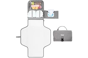 Precious Snuggle | Portable Changing Mat | 2 in 1 Large Size 70cm x 55cm | Multiple Compartments | Compact | Unisex