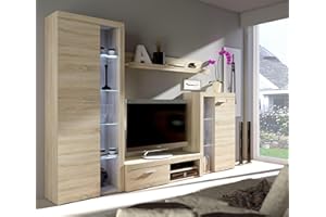 ‎KUECHEN-PREISBOMBE Kuechen-preisbombe Wohnwand Rumba Anbauwand Wohnkombi Wohnzimmer Sonoma Eiche matt