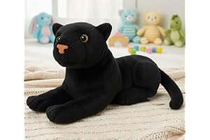 Tickles Black Panther Soft Stuffed Plush Animal Toy for Kids Boys & Girls Birthday Gift (Color: Black Size: 30 cm)