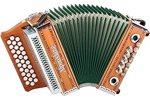 Alpenklang Steirische Harmonika "Mini" massiv aus Kirschholz (G-C-F Stimmung, 31 Knopftasten, 11 Helikon-Bässe, 3-reihig, inkl. Rucksack-Case)