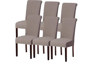 KELUINA Moderne Stuhlhussen 1er/2er/4er/6er Set, Stretch Stulhhussen Schwingstuhl Elastisch Abnehmbarer Waschbarer Universal Stuhlbezug für Hotel Bankett Hochzeit Party Deko (Taque,6 Stück)