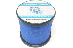Reaction Tackle Braided Fishing Line - Pro Grade Power Performance for Saltwater or Freshwater - Colored Diamond Braid for Extra Visibility