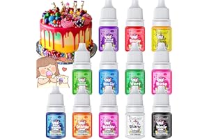 Colorant Alimentaire Gel - Fidton 12 Couleurs Colorants Alimentaires Haute Concentration, Colorant Gel Alimentaire pour la Pâtisserie, le Glaçage, les Macarons, les Cupcakes, les Beignets - 6ml