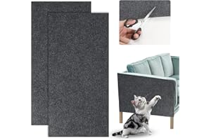 Bearrerp 200 cm x 40 cm 2 Stück Selbstklebend Kratzteppich Katze Wand, DIY Trimmbarer Teppich Matte,Kratzmatte Katze, AntiKratz Tape für Möbel Couch Sofa Wand Tür Schutz (Dunkelgrau)