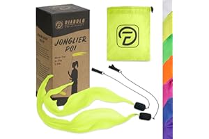 Diabolo Freizeitsport Angel Wings Spinning Pois - Poi (40 cm, luz UV, para niños, adecuado para principiantes y profesionales), color amarillo