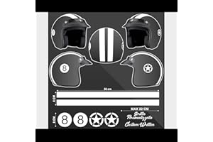 SUPERSTICKI Helm Aufkleber Set 8 Racing Streifen Motorrad Bike Motorcycle Aufkleber Bike Auto Racing Tuning aus Hochleistungsfolie Aufkleber Autoaufkleber Tuningaufkleber Hochleistungsfolie