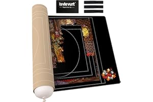 LAVIEVERT Tappetino arrotolabile per puzzle, 1500 pezzi, con borsa portaoggetti, pieghevole, colore nero e cachi