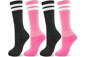 DECOVICI Kinder Fußballsocken für Mädchen und Jungen 4 Paar, Kniestrümpfe Fussball Socken für Kinder, Lange stutzen kinder fußball für 3-13 Jahre Rugby Tägliches