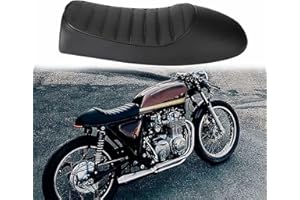 GOTOTOP Siège de Moto en Cuir PU Vintage Cafe Racer Siège de Siège Plat Coussin de Selle, Cette selle est universelle