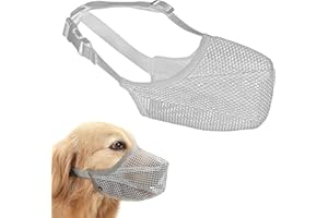 RICHDMI Bozales de Malla Ajustable Suave, Bozal Transpirable para Perros Pequeños Medianos Grandes, Bozal de Perro, Evita Que Coman, Muerdan y Mastiquen (XL)