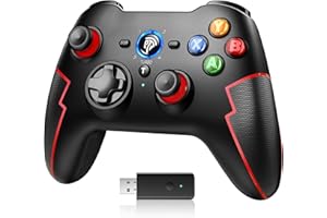 EasySMX 9013PRO Mandos PC Inalambrico con Hall Trigger - Turbo - Vibración - Batería Incorporada para PC/PS3/Switch/Android TV Box/Móvil/Tableta/Portátil - Compatible con Black Myth: Wukong- Rojo