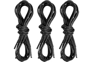 JJUNW 3 pary sznurowadeł biznesowych, okrągłe, woskowane sznurówki, sznurowadła 90 cm, odporne na działanie wody i bardzo odporne na rozerwanie, cienkie sznurowadła dla kobiet i mężczyzn, buty