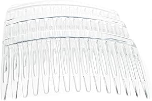 4 Pack of 7cm Clear Plain French Side Hair Combs Slides Grips Clips Hair Accessories for Women Girls by Glitz4Girlz…