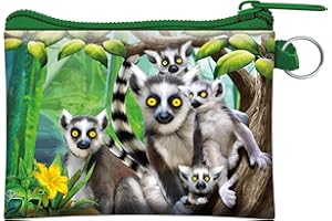 3D LiveLife Portamonete - Lemuri dalla Coda ad Anelli di Deluxebase. Portafoglio lenticolare 3D Lemure. Porta contanti, monete, e carte con zip sicura con grafica del rinomato artista Michael Searle