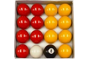 E-SERVICE (EUROPE) LTD Homegames Pool Table Balls Pub RED & YELLOW 2" UK Competition Set