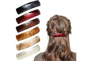 SALEEPENDENT 6 Piezas Horquillas automáticas, Clásicas Francesas Rectangulares, estilo vintage para mujeres y niñas, Pinzas de Pasador Rectangulares Grandes para Mujeres, Color Mezclado, ámbar.