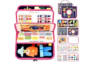 ‎VISATOR VISATOR Busy Board Montessori Spielzeug Ab 3 4 5 6 Jahre Junge Mädchen Geschenk Activity Board Baby Sensorik Spielzeug Motorikspielzeug 5-Schichten Quiet Book Motorikbrett für Kleinkinder Auto