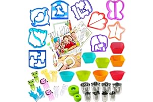 IELEK Sandwich Cutters Shapes Set for Kids Bread Vegetables Fruits Cheese Shapes Mold Supplies Crust Bento Lunch Box Accessories and Uncrustable Sealer