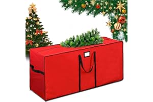 SOIVNUR ZQEJEFD Sac de Rangement pour Coussins de Meubles de Jardin, Sac Rangement Coussin Exterieur avec Poignées Renforcées, Tissu Oxford 600D Housse de Rangement pour Le Sapin Noel, Coussins, 122x38x51cm