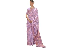 ETHNICMODE Indian Fancy SAREE for WOMEN Kashmiri Banarasi Soft Silk Multicolored Saree (Sari) For Women With Pink Blouse Piece-114