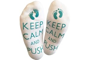 bring me socks 'Keep Calm And Push' Funny Maternity Socks For The Mummy To Be - Great, white, one size, KCAS1