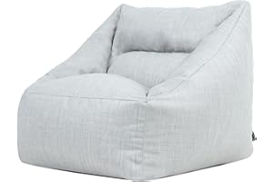 icon Natalia Bean Bag Chair, Grey, Woven Fabric suitable for Indoor Outdoor use, Large Adult Bean Bag with Filling Included, Comfy Chair, Armchair, Garden, Living Room Furniture, Bedroom Furniture