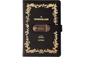 Lirener Retro PU Notebook Código Libro con la Cerradura(Patrón de Flores), A5 Password Notebook Contraseña Bloc de Notas Secret Diary Sketchbook Organizador con Cerradura de Combinación, 145x210mm