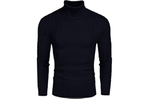 COOFANDY Jersey Hombre Cuello Alto Invierno Sueter Manga Larga Cuello Vuelto Jersey de Punto Sweater Ajustado