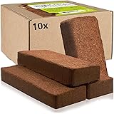 Oliver&Jay Humus Brick Coconut Soil Pressed 10 x 650 g – For 90 L Potting Soil Made of Coir Fibre