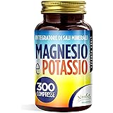 Magnesio e Potassio 300 Compresse - Magnesio Citrato e Potassio Citrato - contro Stanchezza e Fatica Fisica, Caldo, Sali Mine