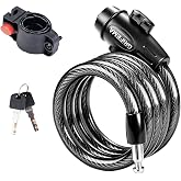 GRIFEMA GA1204-12 Anti-Theft Bicycle Lock with Key, Security Cable Lock for Bicycles, Motorcycles, Scooters, 120 cm, Black