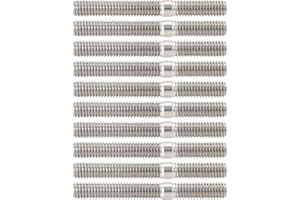 The Lord of the Tools 10pcs M6 Carburetor System Stud Nut Exhaust Manifold Studs DIN 835 M6x18 to M6x30 Double End Threaded Stud Screw Bolt 304 Stainless Steel Male Threaded Rod Bar Studs