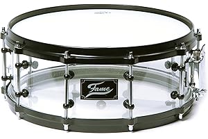 Fame Caisse claire acrylique 14"x5,5", # transparente, accastillage noir - Caisse claire