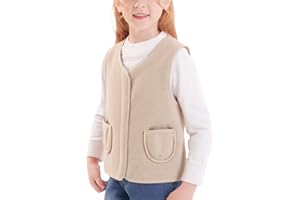 SEAUR Enfant Gilet Polaire Garçons Fille Veste Sans Manches avec Fermeture Éclair Printemps Automne Hiver Chaude Manteaux 80-160CM