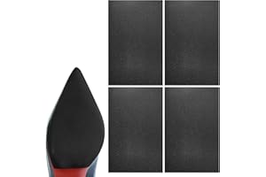 Fjquamitix Schuhsohlenschutz, rutschfeste Sohlenpolster, selbstklebende Gummi-Silikon-Schuhaufkleber, Geräuschreduzierung, untere Ferse für High-Heels (schwarzer Gummi, Einheitsgröße), 4 Stück