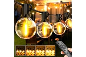 SEKLIN Outdoor String Lights 65.5ft LED Garden Festoon Light Mains Powered 20M Dimmable Timer Waterproof G40 Bulbs Hanging Patio Lighting with Remote Control for Outside Gazebo Pergola Balcony Cafe
